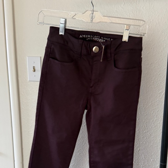 American Eagle dark plum super stretch skinny jeans NWT SIZE 00 Reg - Picture 11 of 11